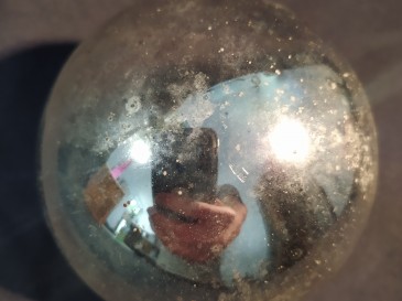 Ancienne boule de Noël boule de pardon en verre soufflé mercurisé églomisé